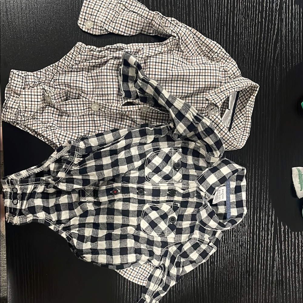 Koala Kids Black and White Checkered Bodysuit